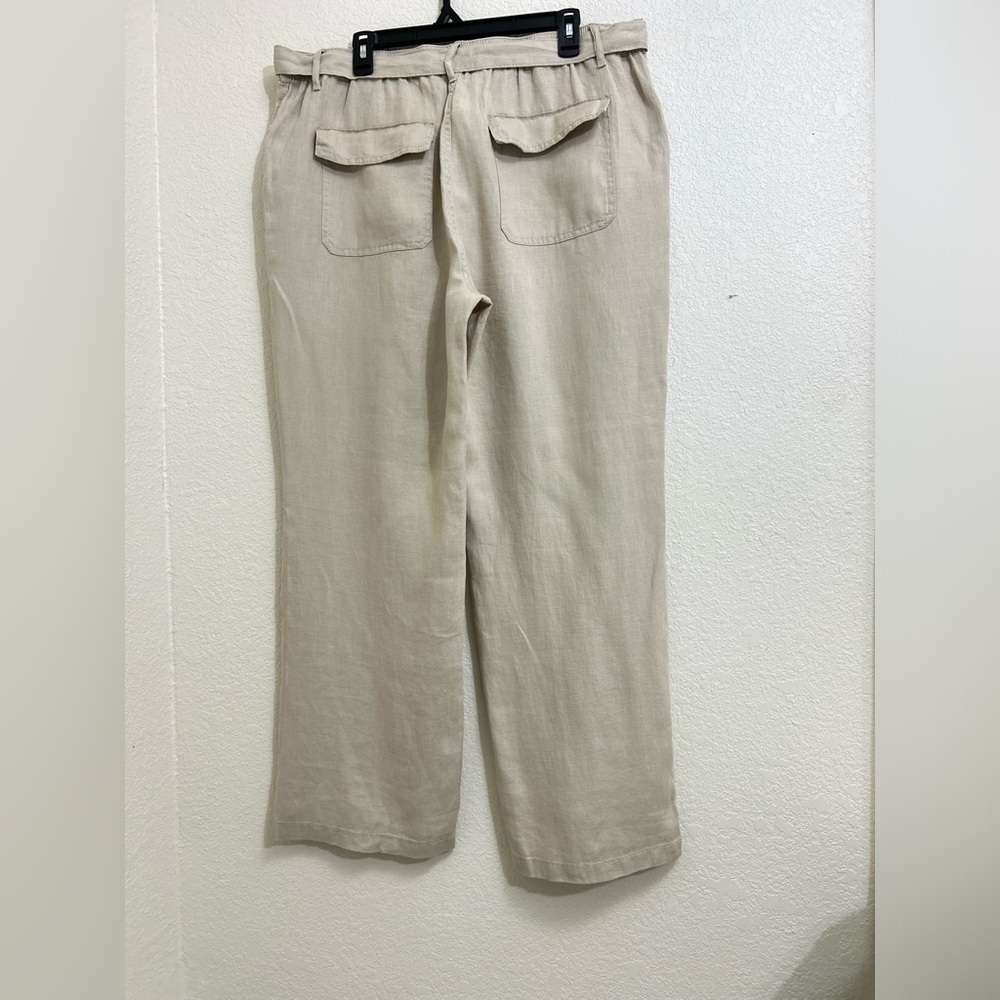 MYS collection 100% line Tan Straight Leg Pants with Lightweight Fabric 18 - Picture 6 of 14